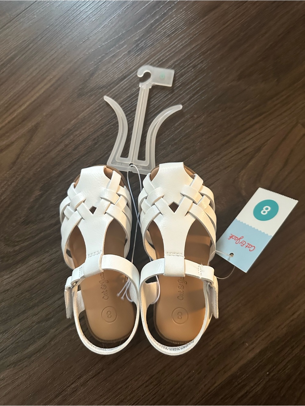 NWT Cat & Jack Toddler Size 8 White Woven Sandals